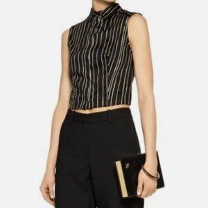 Alice + Olivia Lea Fitted Sleeveless Crop Top
